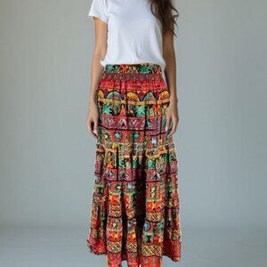 ❤️ Vintage ViPetite Colorful Bohemian Maxi Skirt 8-10